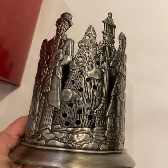 Vintage 1995 Home for the Holidays Christmas Pewter Candle Holder Original Box - Picture 3 of 11